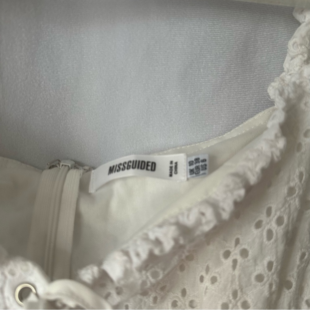 Missguided Eyelet Cotton Romper White Size 6 - Picture 2 of 12